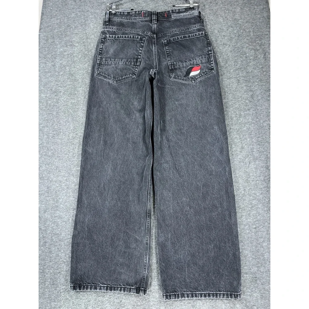 Kik Wear Jeans Mens 32x32 Black Wide Leg Baggy Streetwear Rave Epik Chill